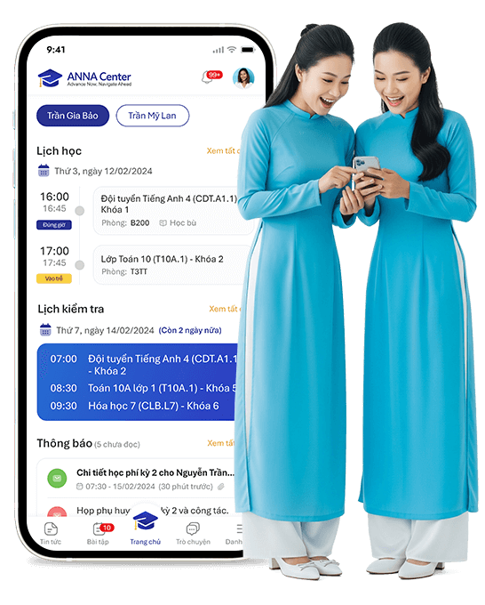 Giao diện ứng dụng ANNA Center dành cho giáo viên